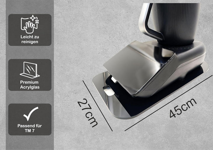 Premium Gleitbrett für Thermomix - TM7 - Hochwertiger Gleiter aus Premium Acrylglas - MADE IN GERMAN