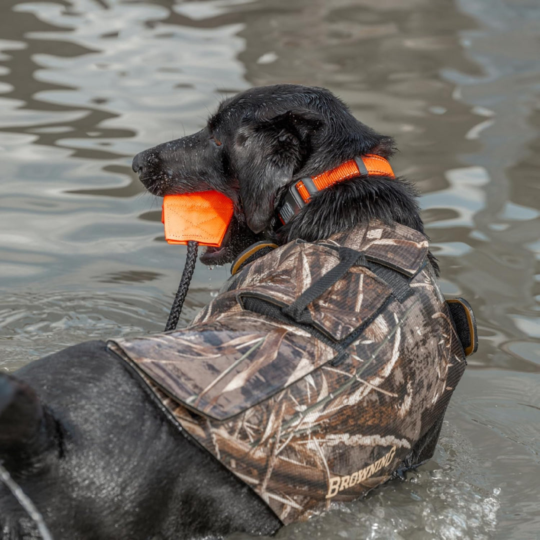 Browning Pet Dog Hundeweste aus Neopren, 5 mm Griff, gross, Realtree MAX-5 (5 mm), Grösse L Orange/A