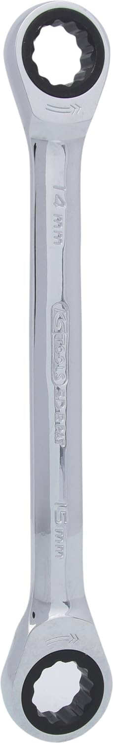 KS Tools 503.4505 GEARplus Doppel-Ratschenringschlüssel, 14x15mm, 14x15mm