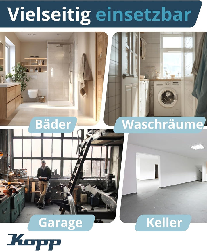 Kopp Aufputz-Verteilerkasten mit Tür 2-reihig für 24 Pole, 1 Stück, Grau/Schwarz, 350912048 Single,