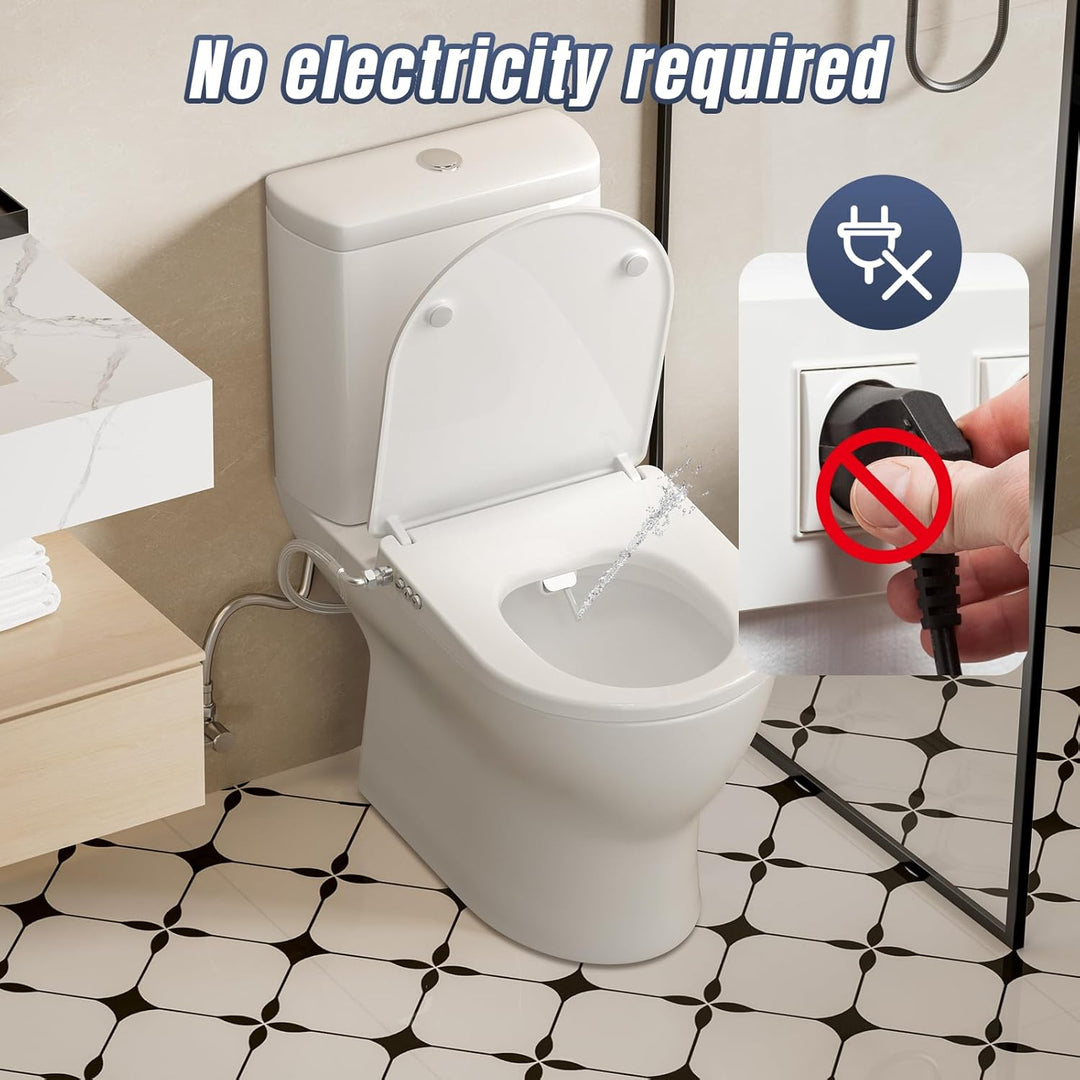 SAMODRA WC Sitz D Form mit Absenkautomatik - Bidet Toilettensitz - Dusch WC Aufsatz Bidet Japanische