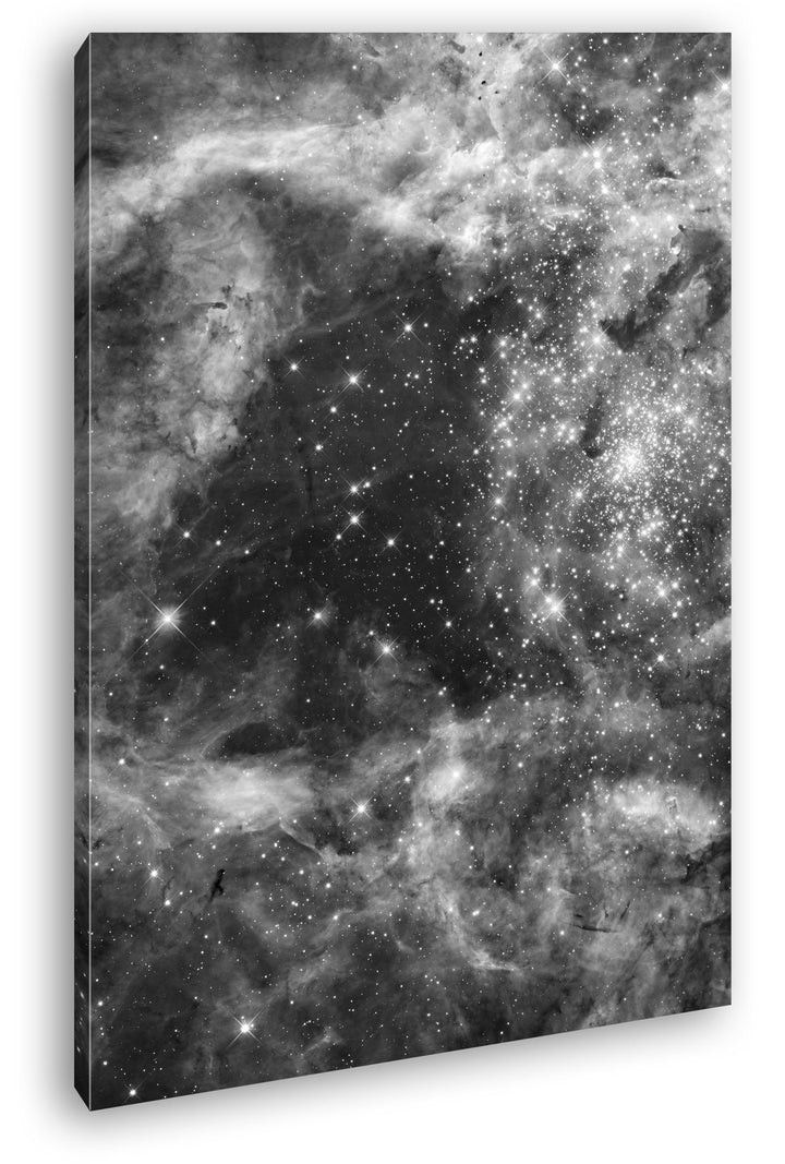 deyoli auffallend bunte Galaxie Effekt: Schwarz/Weiss Format: 80x60 als Leinwand, Motiv fertig gerah