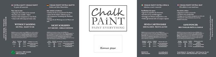 Chalk Paint Everything® Bianco Gesso Kreidefarbe Wasserbasis für Alle Oberflächen einfach zu verarbe