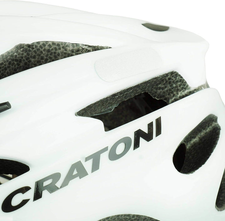 Cratoni Fahrradhelm Pacer, White matt - Reflektor, Gr. L-XL (58-62 cm)