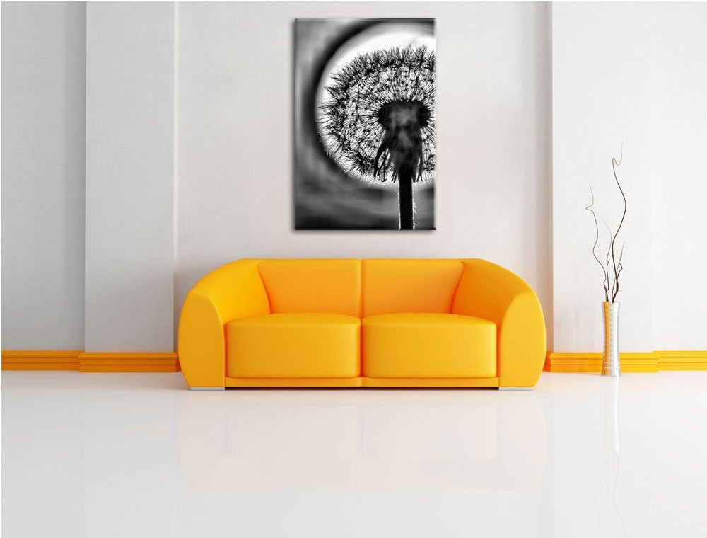 Pixxprint Pusteblume / 100x70cm Leinwandbild bespannt auf Holzrahmen/Wandbild Kunstdruck Dekoration,