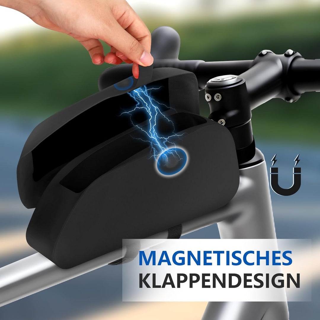 Rahmentasche Fahrradtasche mit Magnetverschluss - 1.9L Fahrrad Rahmentasche Wasserdicht Rohrtasche F