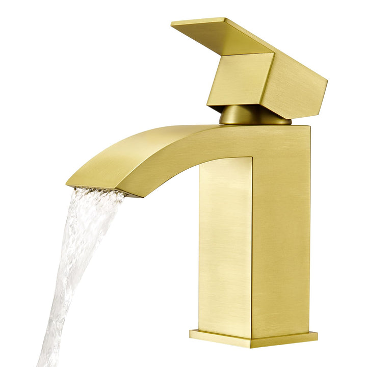 CREA Wasserfall Wasserhahn Bad,Waschtischarmatur Chrom mit Keramikventil, Mischbatterie Waschbecken