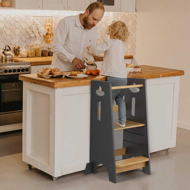 COSYLAND Lernturm ab 1 Jahr - Höhenverstellbarer Learning Tower für Kinder (3-stufig) - Montessori L