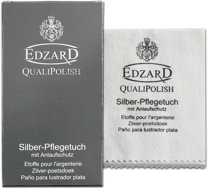 EDZARD QualiPolish® Silber Pflegetuch (30 x 45 cm) Reiniger für Schmuck, Münzen & Besteck aus Messin