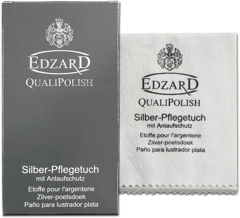 EDZARD QualiPolish® Silber Pflegetuch (30 x 45 cm) Reiniger für Schmuck, Münzen & Besteck aus Messin