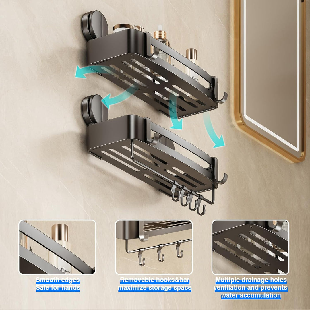 Mustorn Duschablage Saugnapf, Klebstoff Duschregal Wandmontiert Bad Duschkorb Zum Kleben Badregal Oh