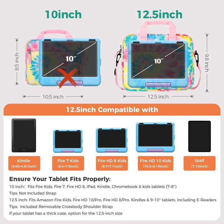 Choco Mocha 12.5 Zoll Kinder Tablet Tasche, Tablet Tasche Hülle für Fire HD 10 8, Fire 10 8 iPad, Ki