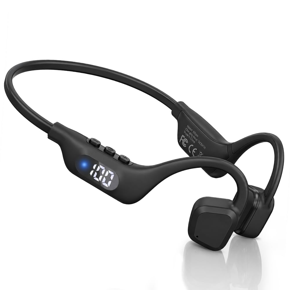 Knochenschall Kopfhörer, Open Ear Bluetooth 6.0 Kopfhörer Kabellos, 14 Std Wiedergabe Bone Conductio