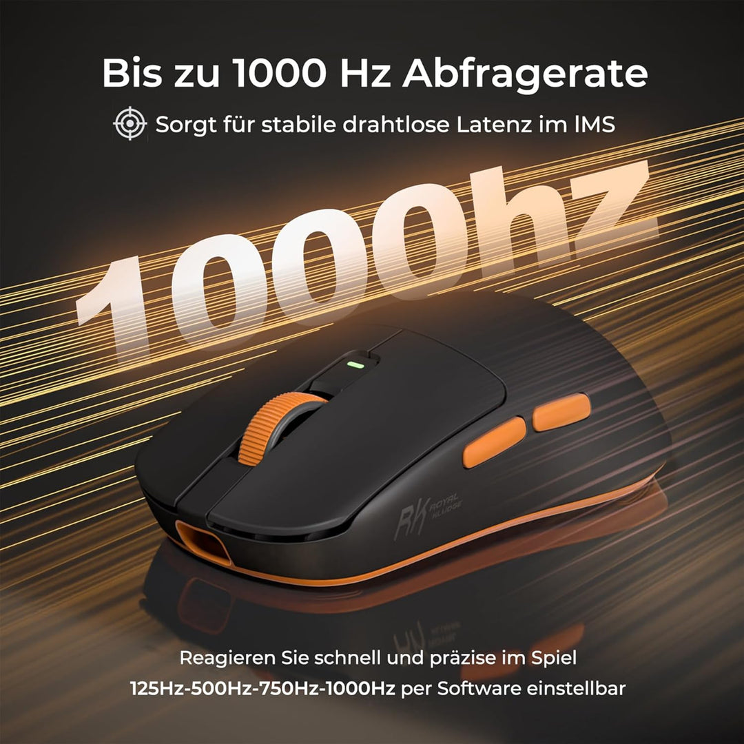 RK ROYAL KLUDGE M30 Gaming Mouse Wireless, 12000 DPI PixArt PAW3311 Sensor, 41g Ultralight, 1000Hz P