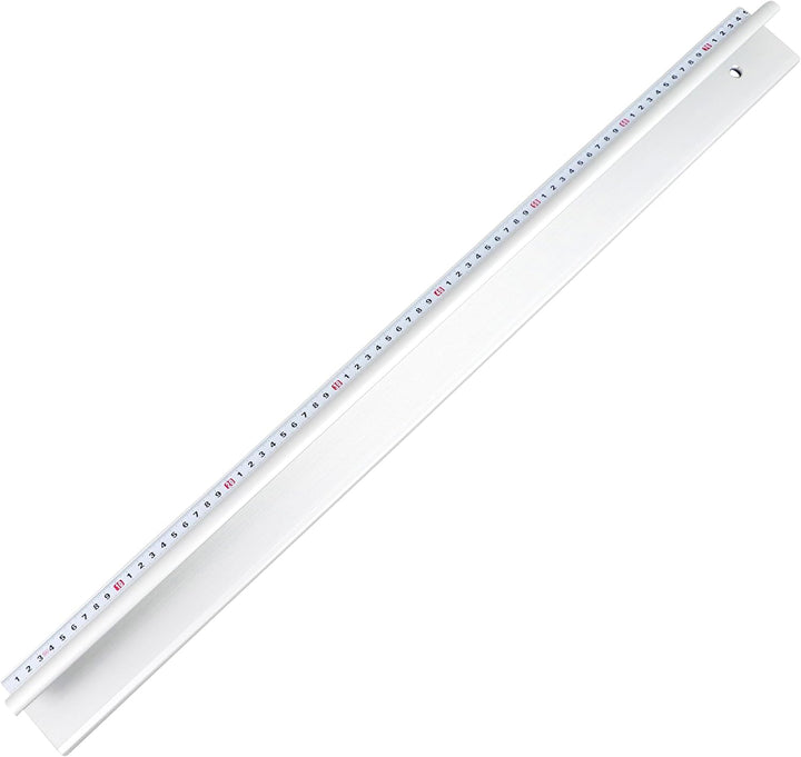 SPRINTIS Schneidelineal aus Aluminium, Lineal mit Stahlkante, Fingerschutz und rutschfestem Boden (7