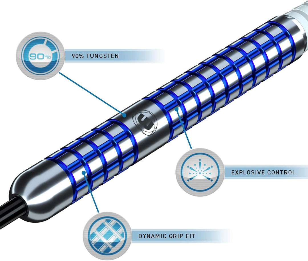 WINMAU Vincent Van Der Voort 25g Profi Wolfram Steeltip Dartpfeile Set mit Flights und Schäfte