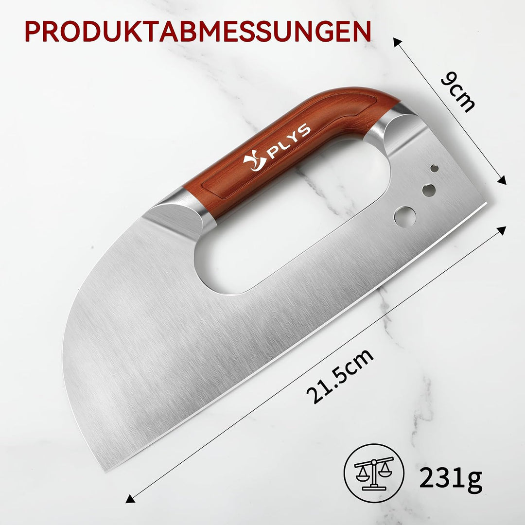 Plys Küchenmesser Scharfe Fleischmesser: 21CM Profi Kochmesser mit Rutschfestem Griff und Kräutersch