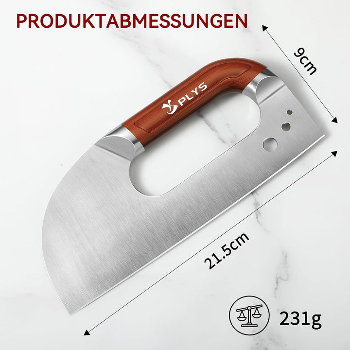 Plys Küchenmesser Scharfe Fleischmesser: 21CM Profi Kochmesser mit Rutschfestem Griff und Kräutersch
