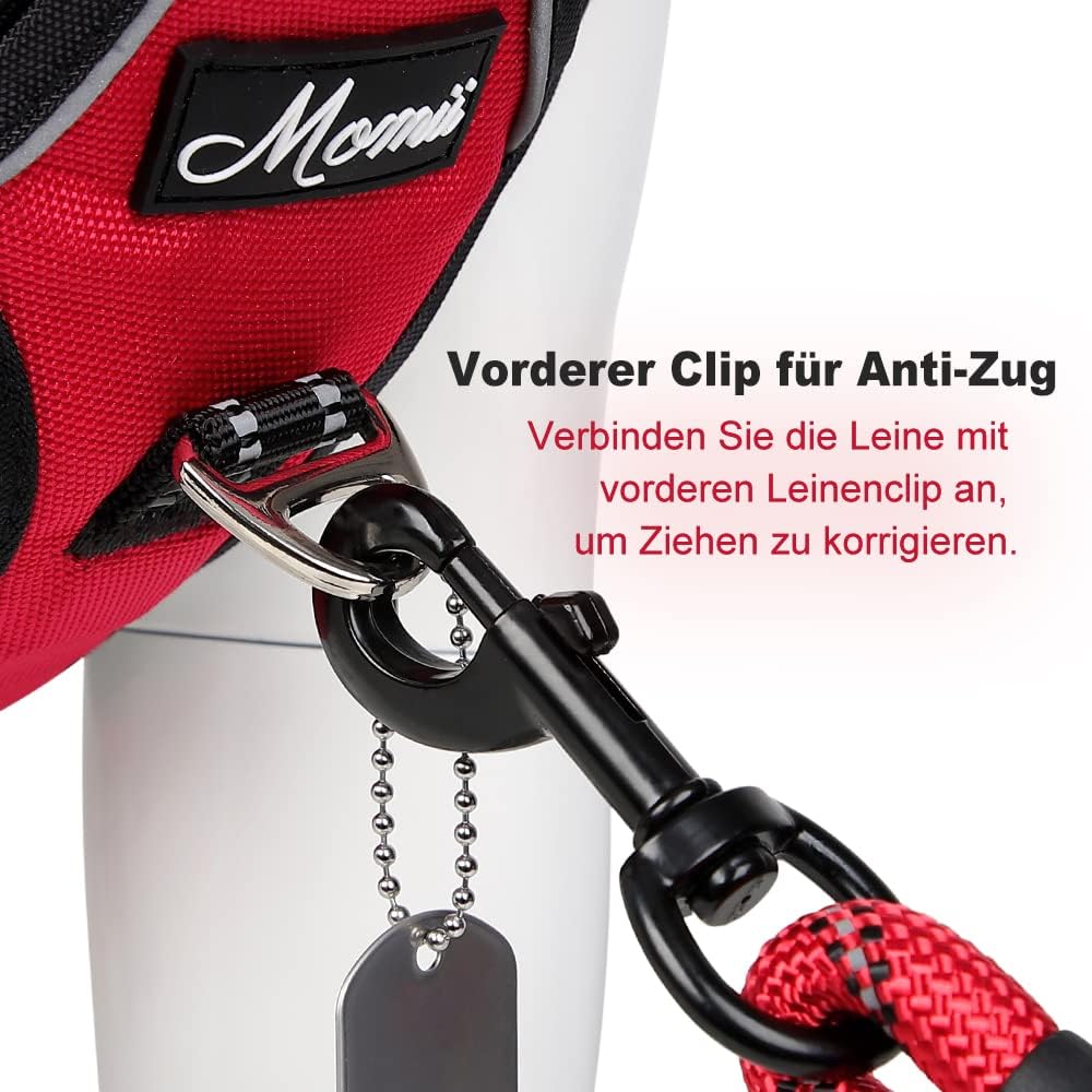 Hundegeschirr Anti Zug Geschirr Hund No Pull Verstellbar Atmungsaktiv Reflexstreifen Brustgeschirr H