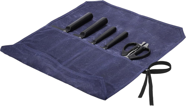 Kaaltisy Gewachstes Canvas-Messer-Rolltasche mit 7 Schlitzen für Messer und Besteck, Küchenmesser in