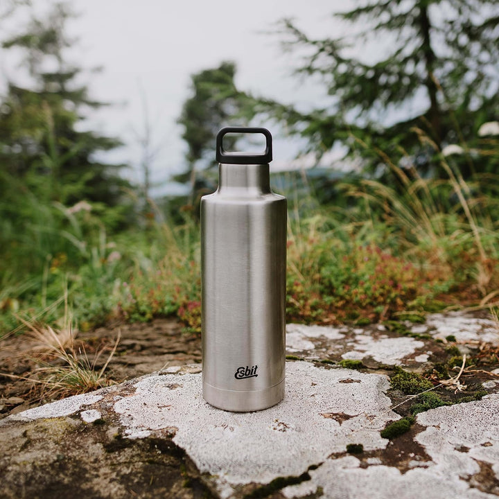 Esbit Isolierflasche Sculptor - Edelstahl Trinkflasche 750 ml - für warme und kalte Getränke 750ml O