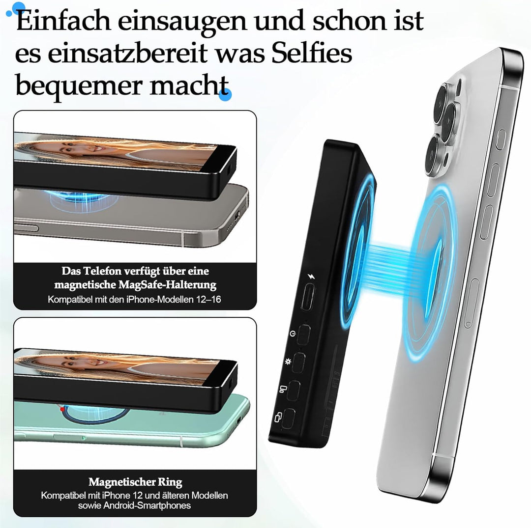 Handy Selfie Monitor,Selfie Monitor Screen Kabellose Magnetische Handyhalterung für iPhone/Android B
