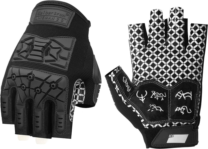 Seibertron Lineman 2.0 Padded Palm Football Receiver Gloves, Flexible TPR Impact Protection Back of