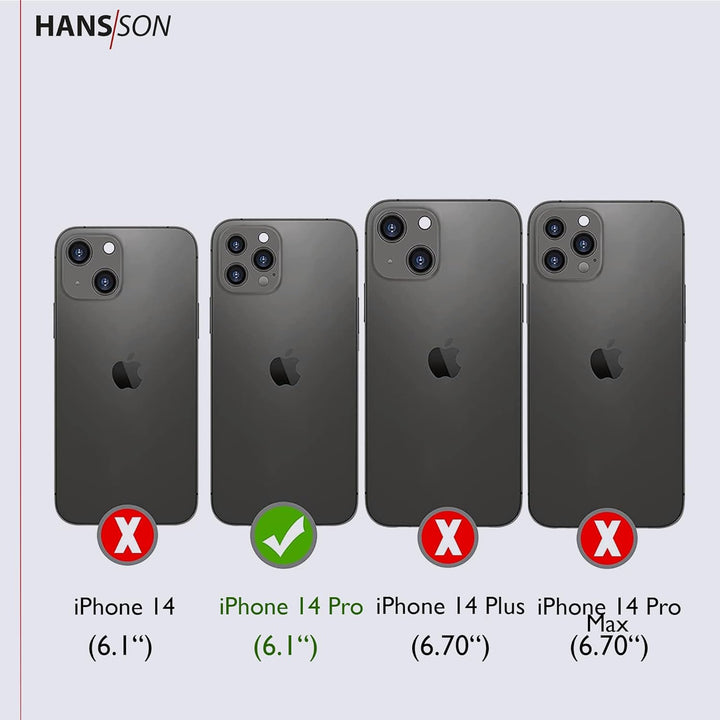 HANS/SON Handyhülle kompatibel mit iPhone 14 pro | Flip Case Echt-Leder | Magsafe Klapphülle mit Kar