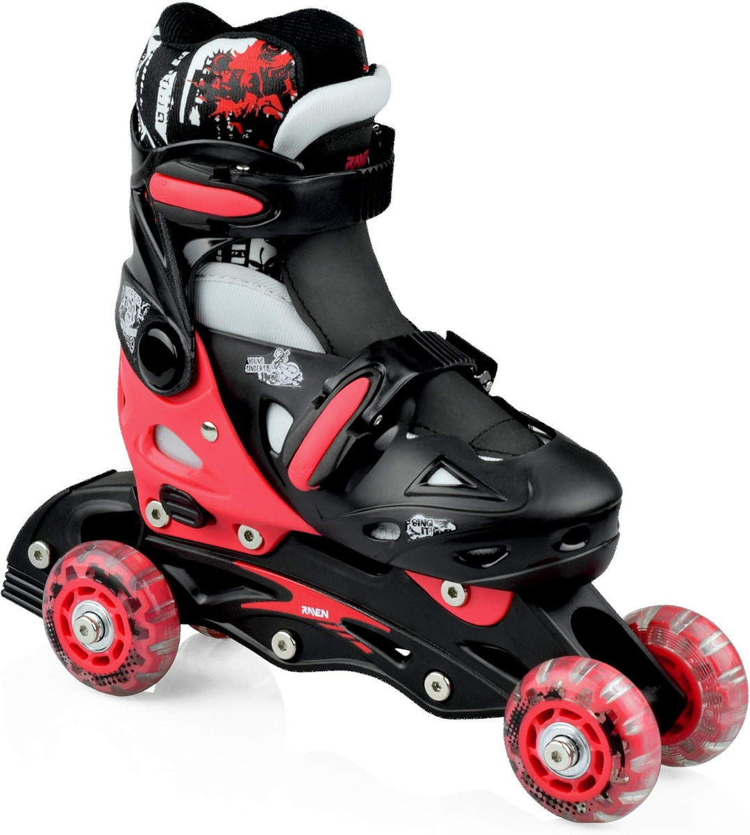RAVEN 4in1 Inline Skates Triskates Rollschuhe Schlittschuhe Inliner für Kinder Mädchen Jungen verste