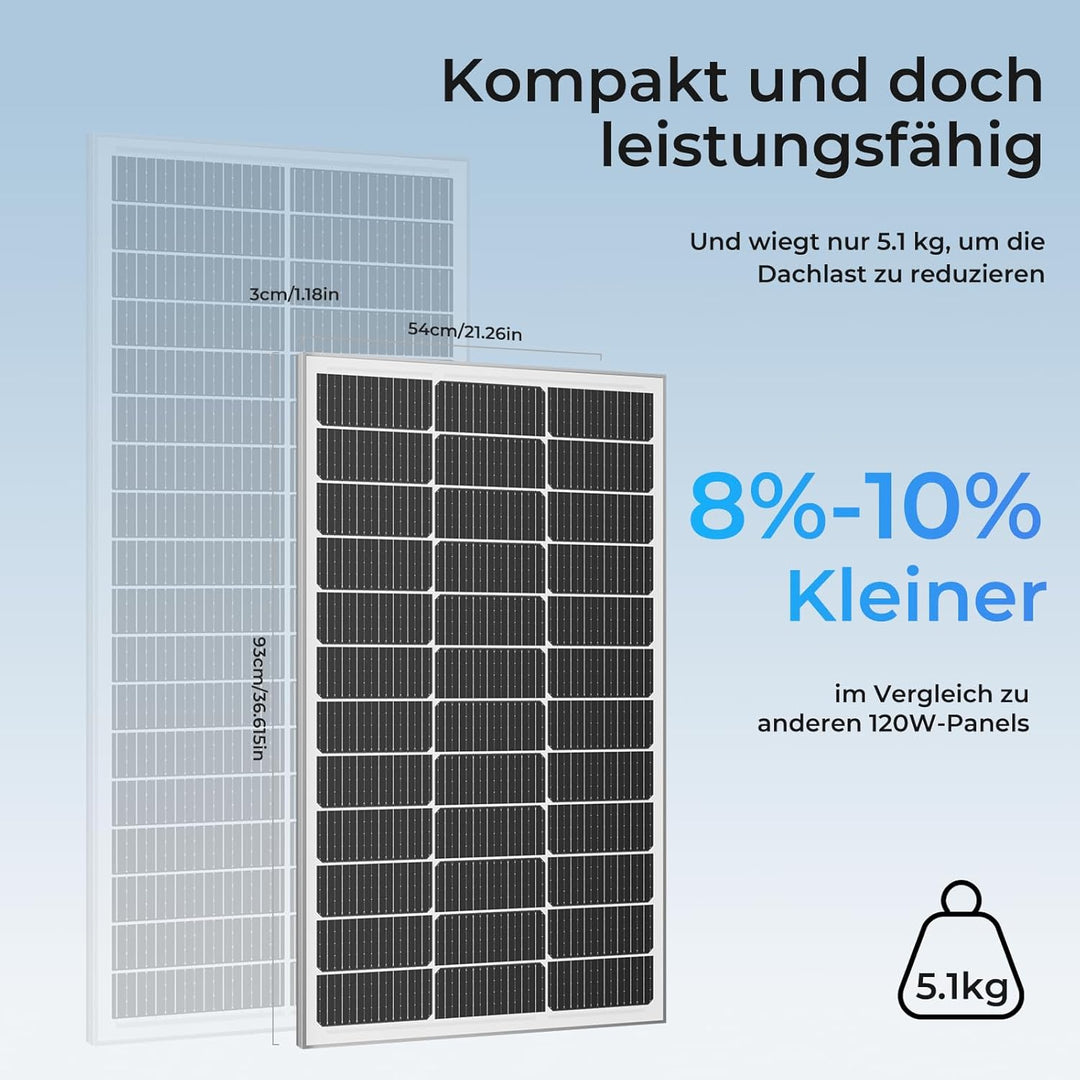 Solarpanel 240W, 12V PV Modul, SMBB Technologie, Hohe Effizienz Monocrystalline Solarmodul, Full Bla