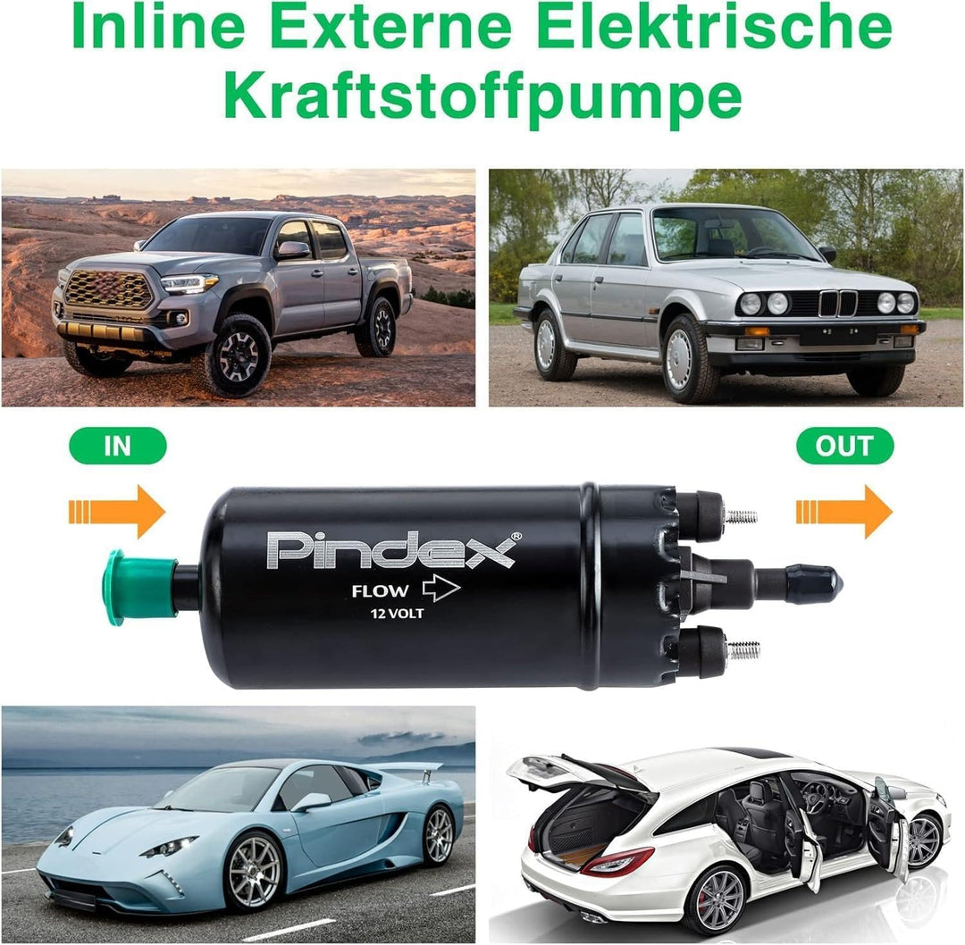 Pindex Elektrische Hochdruck-Kraftstoffpumpe 12V,Inline-Kraftstoffpumpe,Benzinpumpe für Benzin, Dies