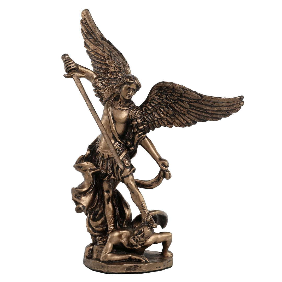 Erzengel St. Michael Slaying Demon Statue, 10,2 cm