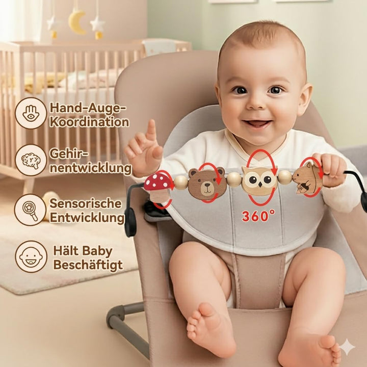 Spielzeug für Babywippe, kompatibel mit Baby Björn Bouncer Balance Soft &amp; Bliss, drehbare Holzspielz