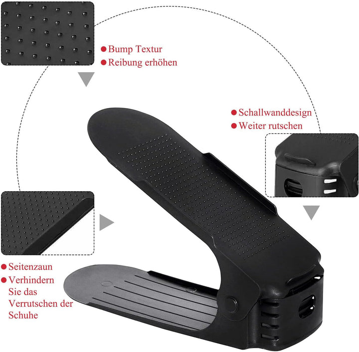 Schuhstapler Schuh Organisierer Platzsparend Verstellbarer Schuhorganizer 30 Stück,höhenverstellbar