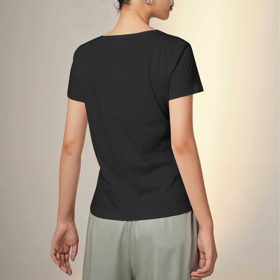 LiKing Damen T-Shirt Baumwolle Kurzarm Basic Sommer Rundhals T-Shirts Oberteile Top Bluse 1/3er Pack