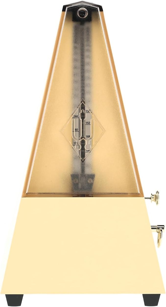 Wittner Metronom 817K Kunststoffgehäuse mit Glocke Taktell Pyramidenform elfenbein, elfenbein