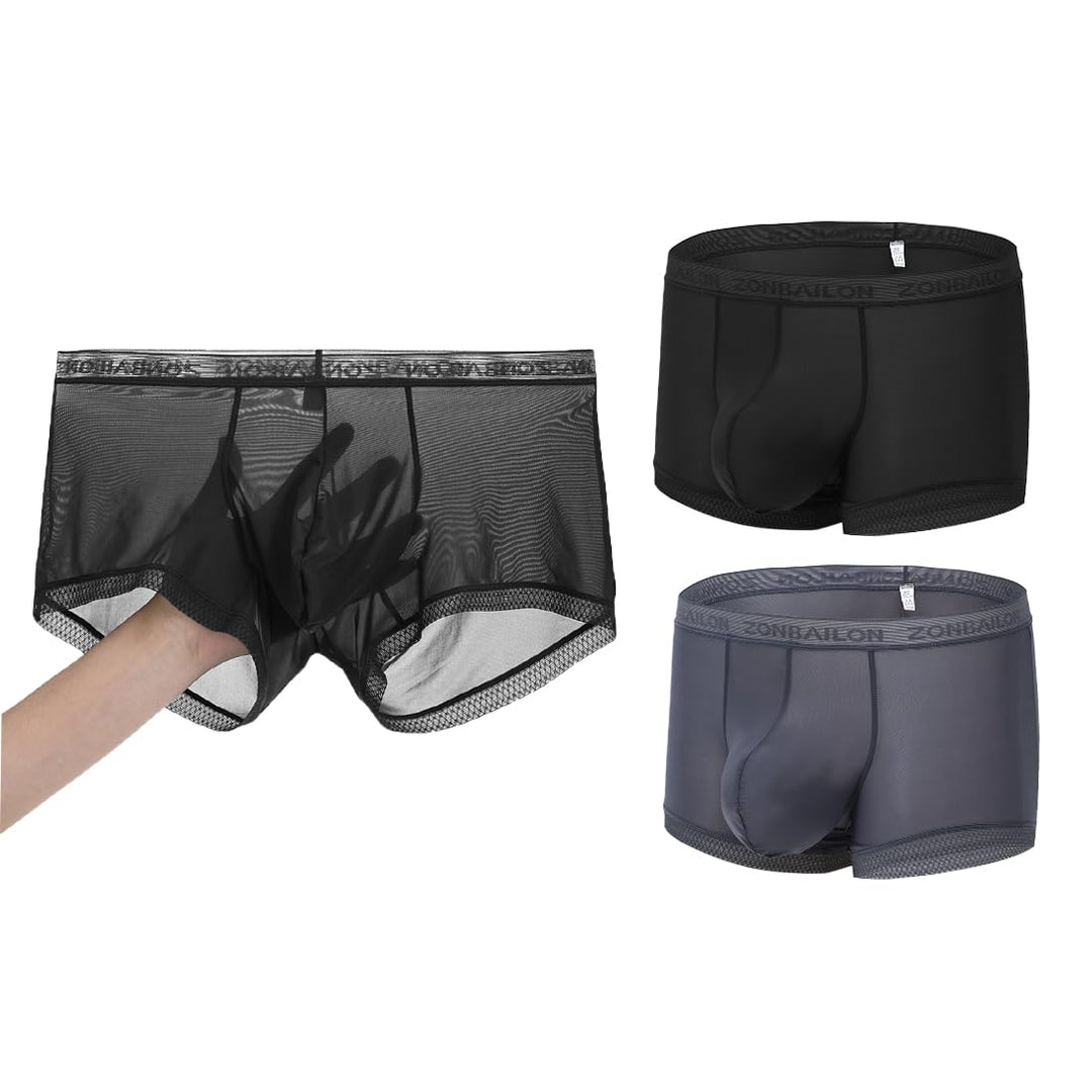 Herren Slips Transparent Sexy Unterwäsche mit Beutelverstärkung mehr Attraktivität und Komfort 2 Pac