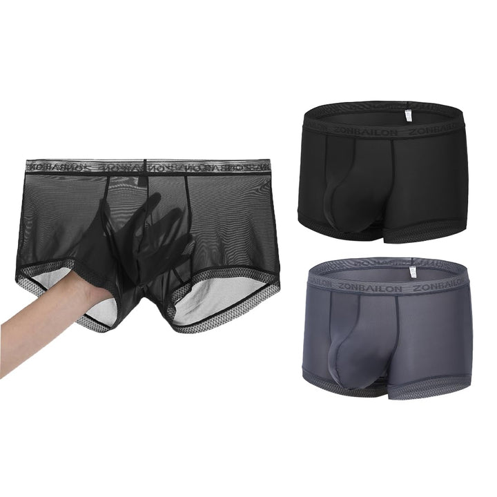 Herren Slips Transparent Sexy Unterwäsche mit Beutelverstärkung mehr Attraktivität und Komfort 2 Pac