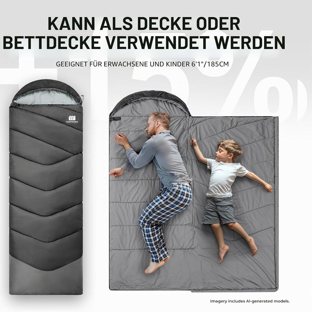 Schlafsack für Erwachsene bei Kälte, Tragbar, Wasserdicht, Leichtgewichtiger Schlafsack für Grosse P