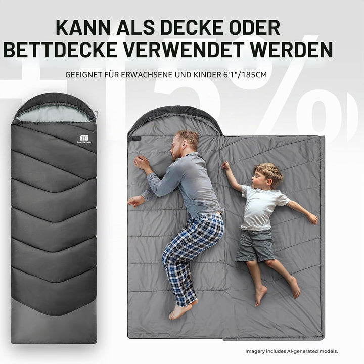 Schlafsack für Erwachsene bei Kälte, Tragbar, Wasserdicht, Leichtgewichtiger Schlafsack für Grosse P