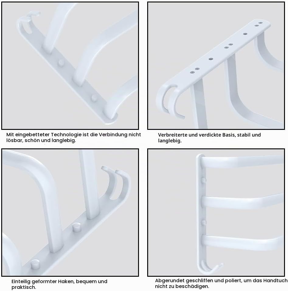 HONPHIER Handtuchhalter Bad 3 Tier Handtuchstange Badezimmer Aluminium Wand-handtuchhalter Handtuchh