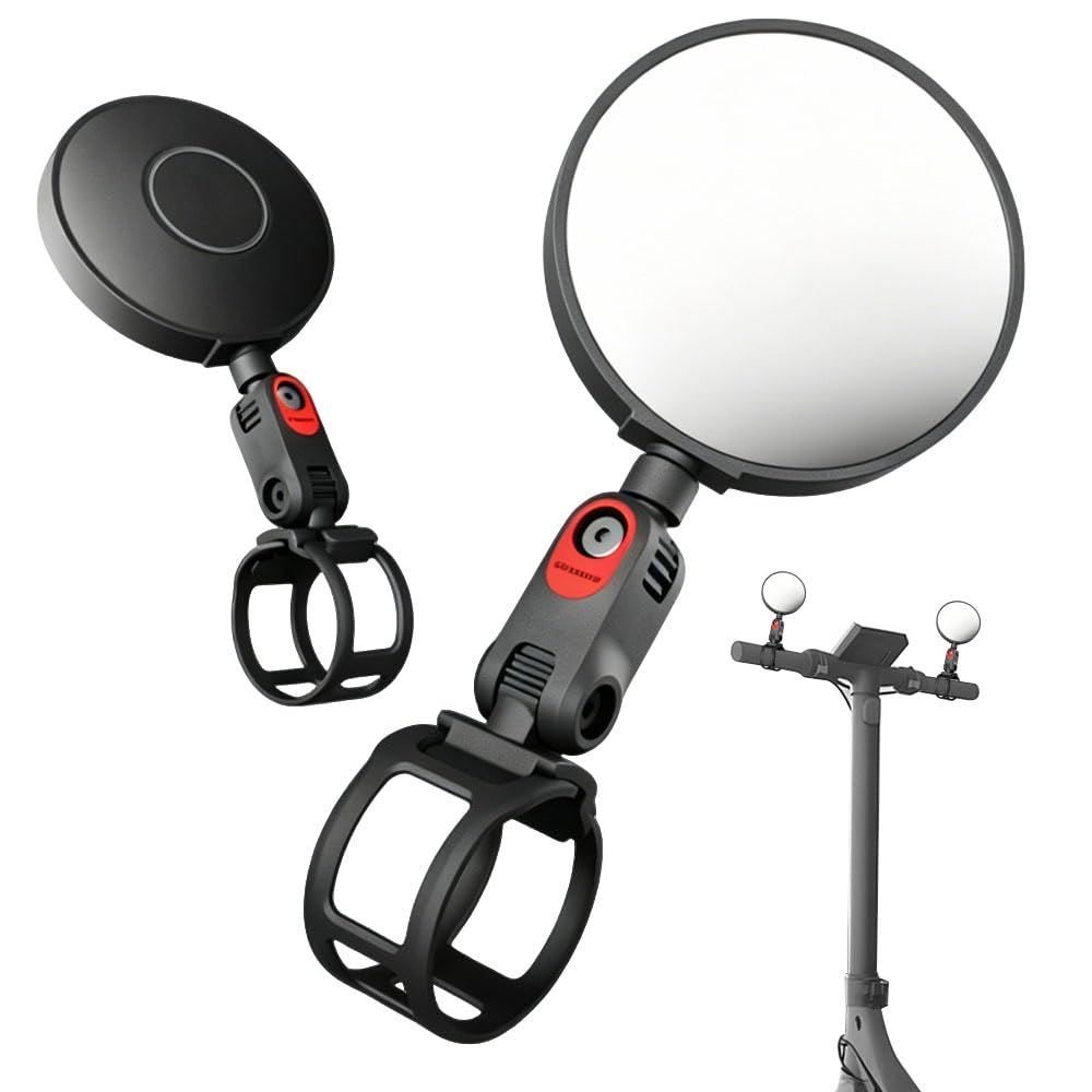 2 Stück Rückspiegel für Roller, Verstellbare Rückspiegel, E-Scooter Rückspiegel, 360° Verstellbarer