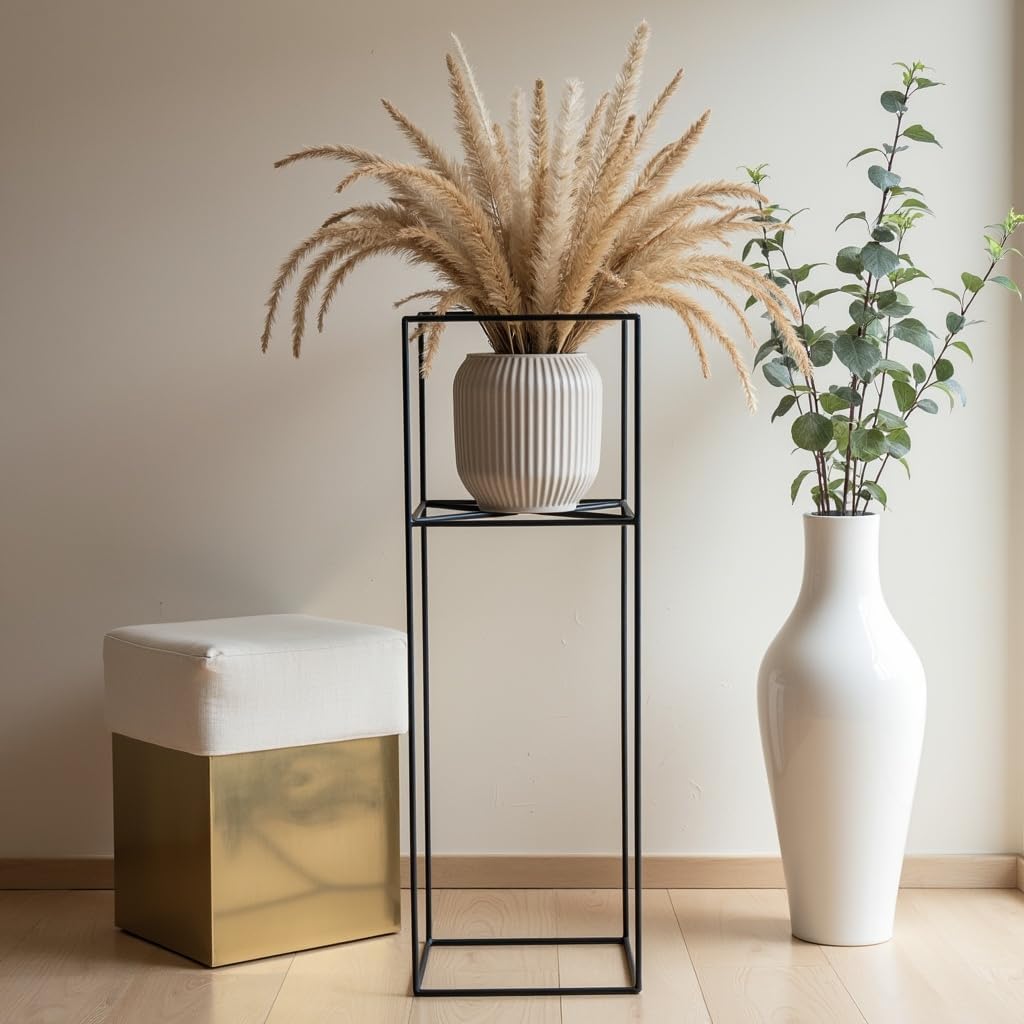 Pflanzenständer Filo - 24x24x80cm - Farbe Schwarz - für Zimmerblumen - Metallregal - Dekorativer Tis