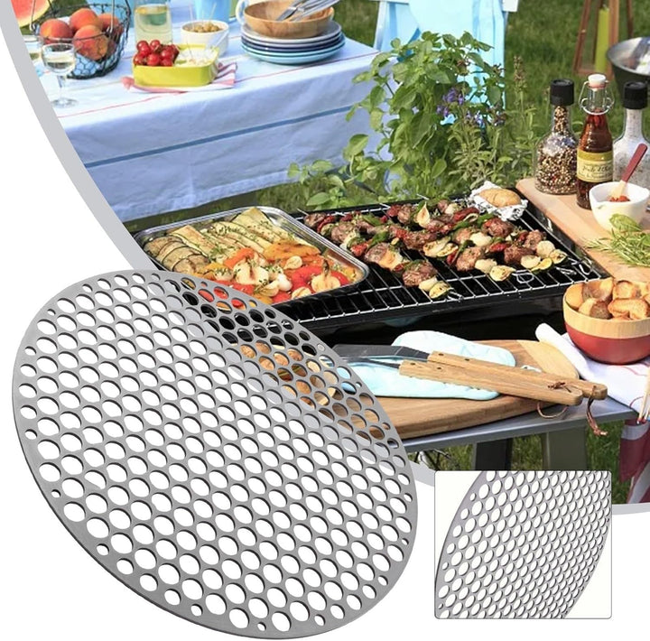 Runder Edelstahl-Grillrost, rundes Grillnetz, Drahtgeflecht, Gestell für Outdoor-Camping, Kochgeschi