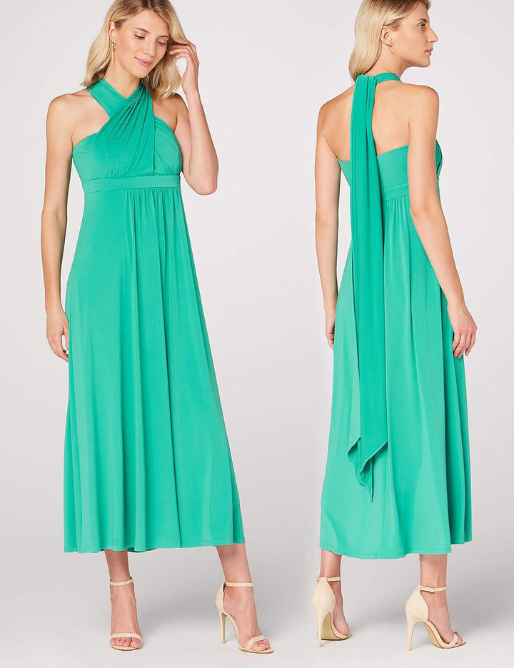 Truth & Fable Damen Maxi A-Linien-Kleid 42 Grün (Alambragrün)., 42 Grün (Alambragrün).