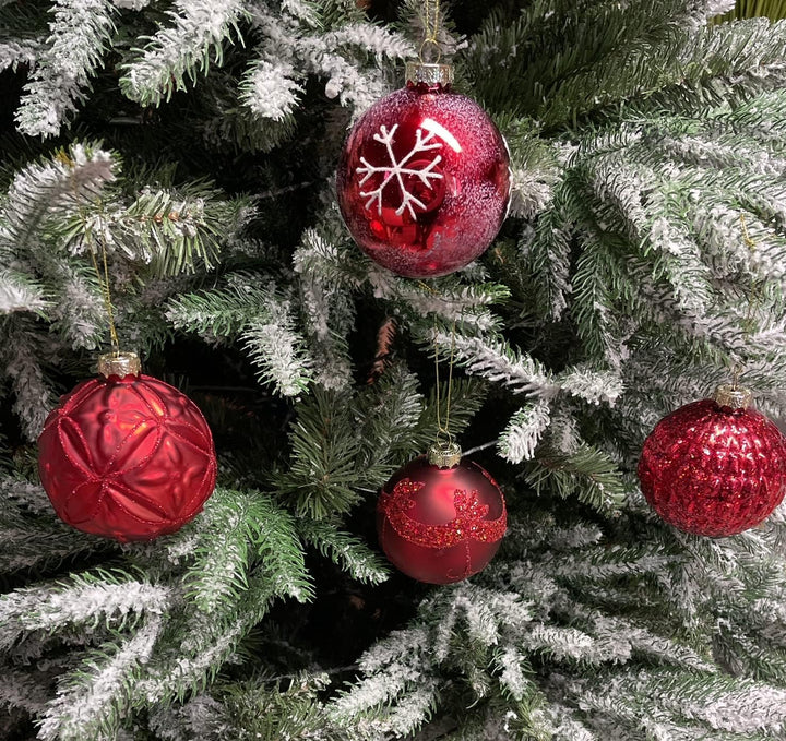 MC Trend 12er Set edle Luxus Glas Weihnachtskugeln Ø 8cm Weihnachtsbaum Kugeln Christbaumkugeln Weih