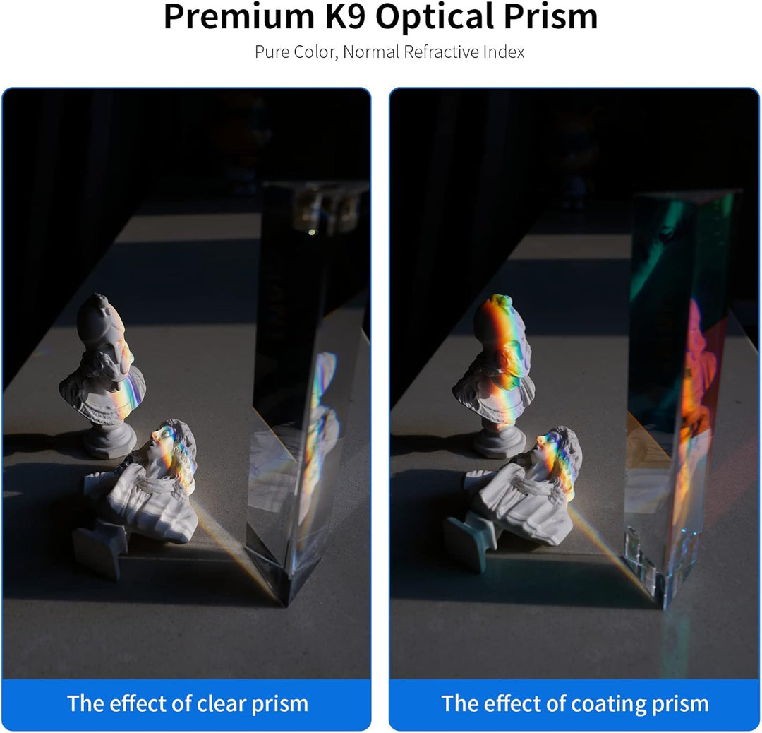 Selens Fotografie Kristall Dreieckig Prisma mit 1/4" Gewindeloch, Professionelle Optik Kristall Glas