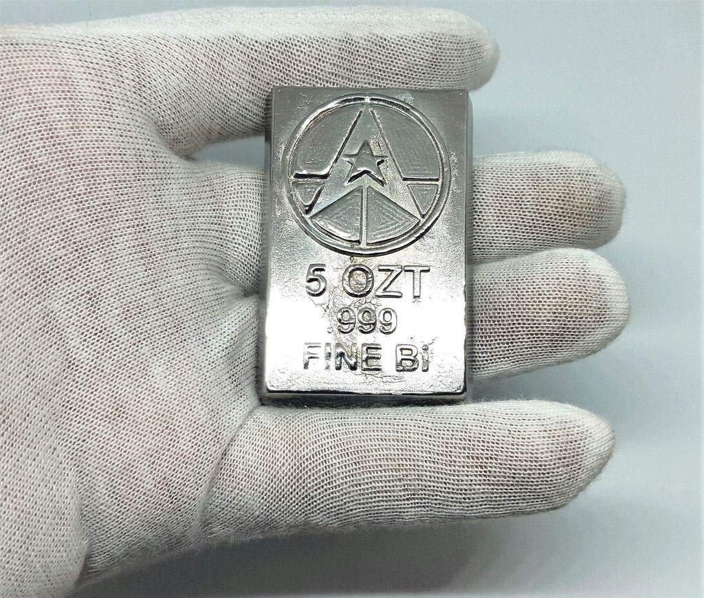 Sammlung von Wismutblöcken (Bi) mit verschiedenen Gewichten: (Wismut 5oz), Wismut 5oz