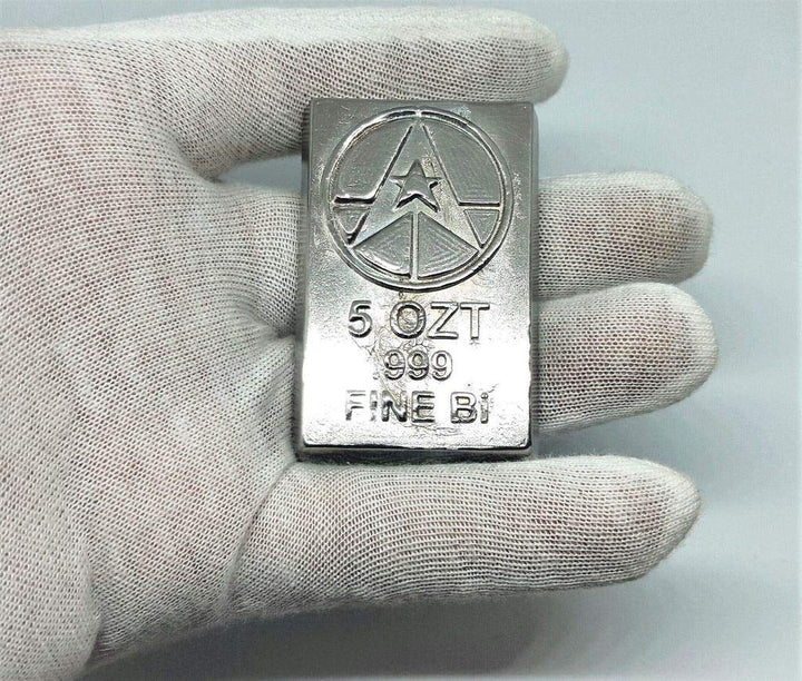 Sammlung von Wismutblöcken (Bi) mit verschiedenen Gewichten: (Wismut 5oz), Wismut 5oz