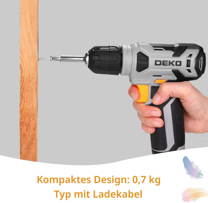 Akkuschrauber Akku Bohrschrauber Akkubohrer Bohrmaschine Schrauber set：DEKOPRO 8V 42tlg Zubehör Bohr